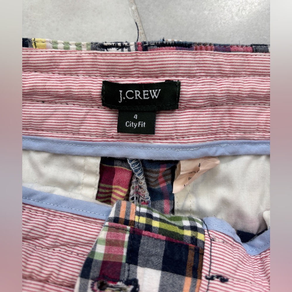 JCrew Women’s Madras Shorts - City Fit size 4 - Picture 2 of 3